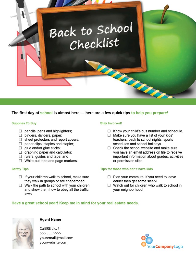 Back to School checklist